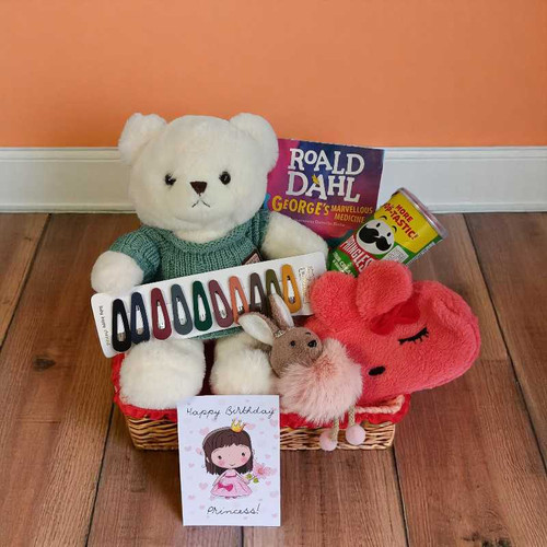 Birthday Surprise Basket – Teddy, Story Book & Pringles