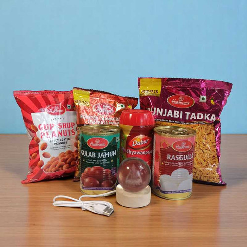 Lord Shiva LED Lamp with Sweets & Snacks