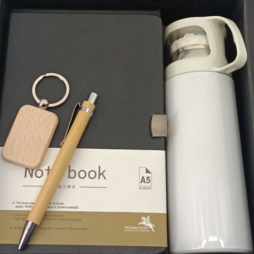 Elegant Custom Gift Hamper - Diary Bottle with Mug and wood Pen & Keyring JSR-340 Giftmandu