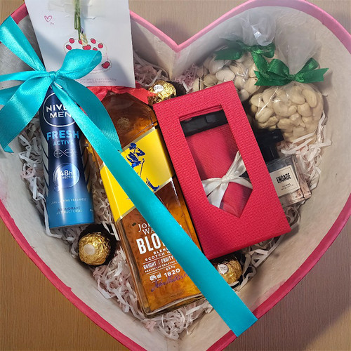 Birthday Men's Gift Set with Whiskey 750ml, nuts Choco and  Fragrance Hamper