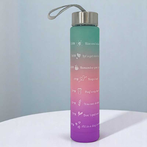 3-in-1 Multicolor Motivational Water Bottle Set FWB-20 Giftmandu