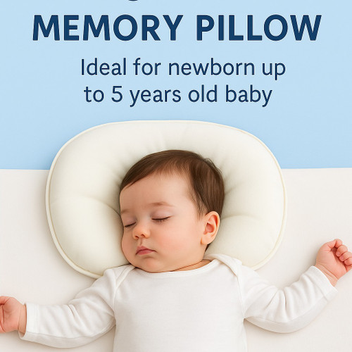 Terry Cotton White Pillow for New Born Baby (1 To 5 Years)