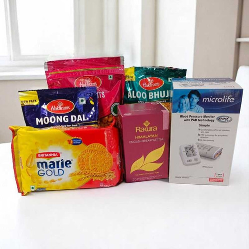 Blood Pressure Monitor With Food Hamper