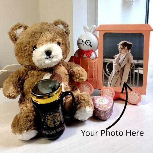 Fun & Heartfelt Gift Set – Bus Frame, Candle, Mug And Teddy