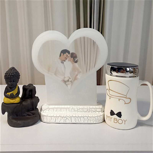 Multicolor Frame, Mug And Buddha Burner