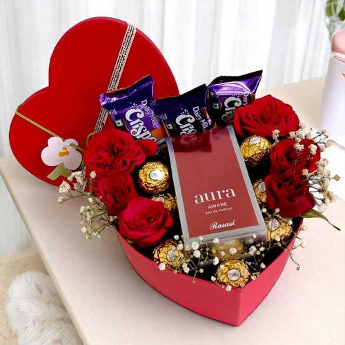 Sweetheart Hamper with Roses Elegance and EDP Perfume 100ml