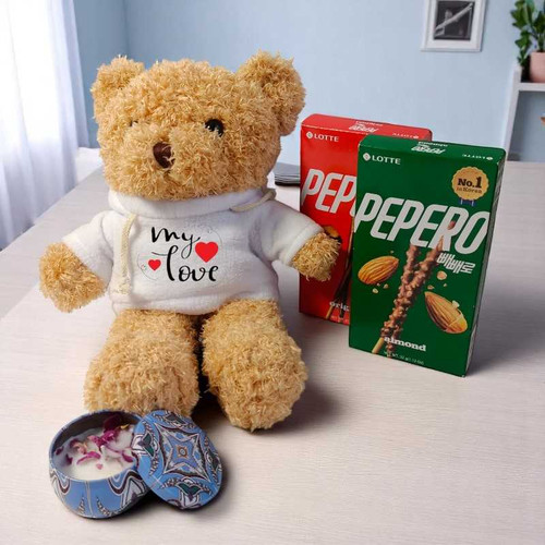 Chocolate And Candle with Cute Teddy