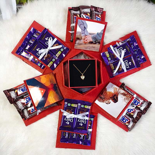 Love & Chocolate Box with Photo & Locket