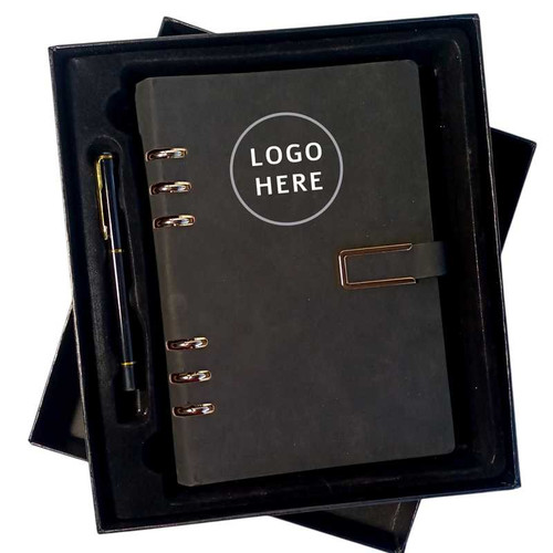Personalized Black A4 Diary & Metal Pen Gift Set DR-57 Giftmandu