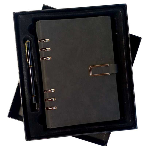 Personalized Black A4 Diary & Metal Pen Gift Set
