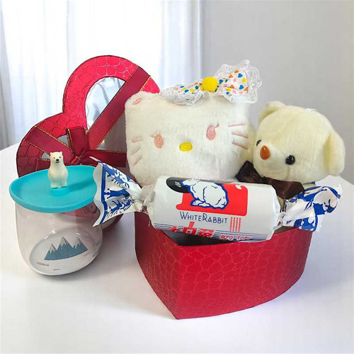 Teddy Love Gift with Mug & White Rabbit Chocolates