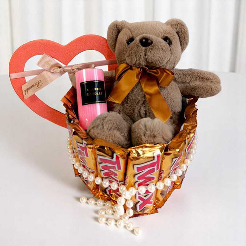 Teddy Love Box with Chocolate & Candle