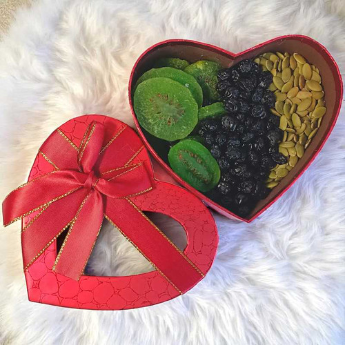 Heart Box Gift Set with Dried Fruits And Seeds NKS-701 Giftmandu