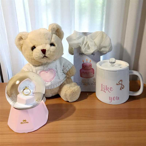 Adorable Love Gift Set With Mug, Teddy And Music Box