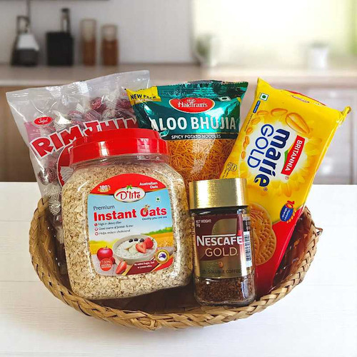Premium Snack Gift Hamper in Basket