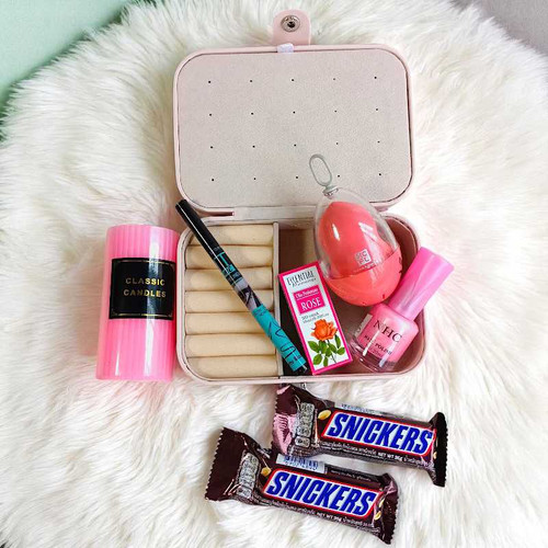 Self-Care Delight Gift Box with Candle and Chocolates for Her