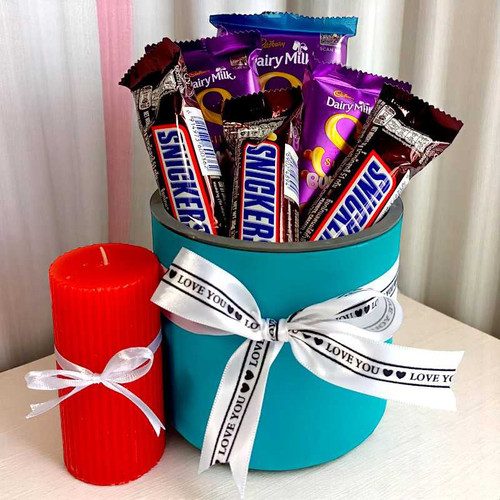Chocolates, Candle And Planter Set