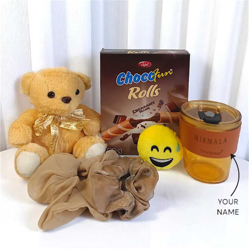 Teddy with Stylish Gift for Her