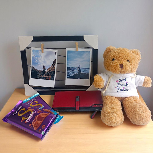 Personalized Gift with Teddy & Purse for Her