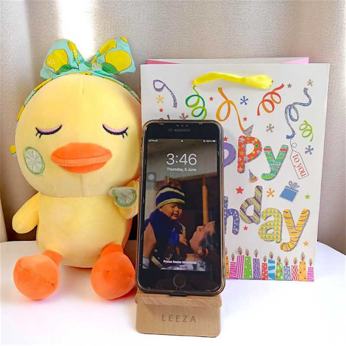 Custom Name Phone Stand with Plush Toy Birthday Hamper NKS-858