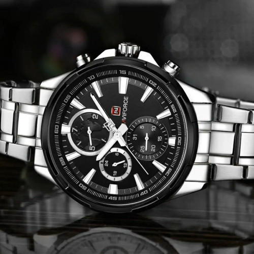 Naviforce NF9089 Black/Silver Digital Watch For Him NF9089S