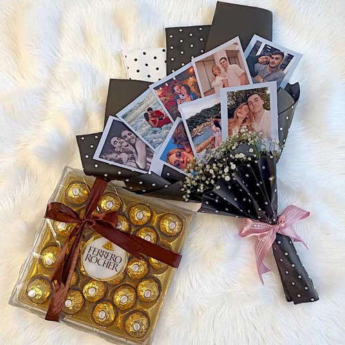 Personalized Photo Bouquet with Ferrero Rocher T24 NKS-865