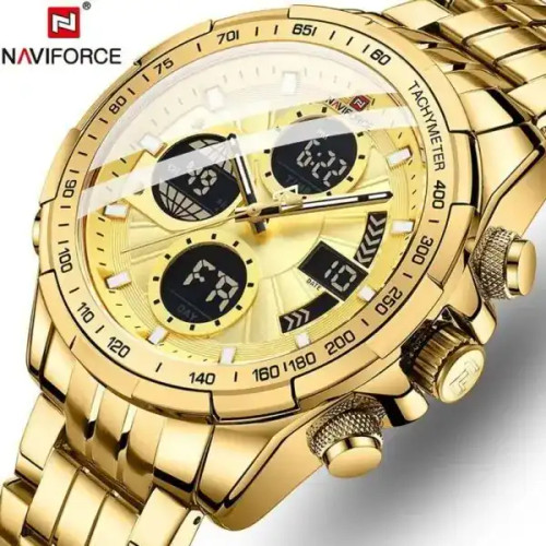 Naviforce NF9197 Golden Digital Watch For Him NF9197G