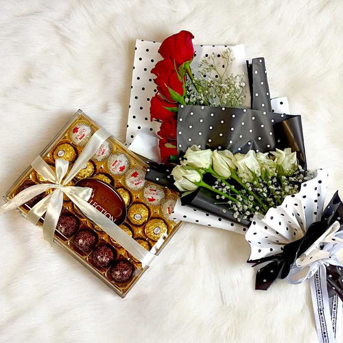Elegant Rose Bouquet with Ferrero Collection NKS-872