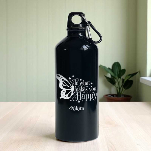 Do What Makes You HAppy Printed Aluminium Bottle With Custom Name AR-35