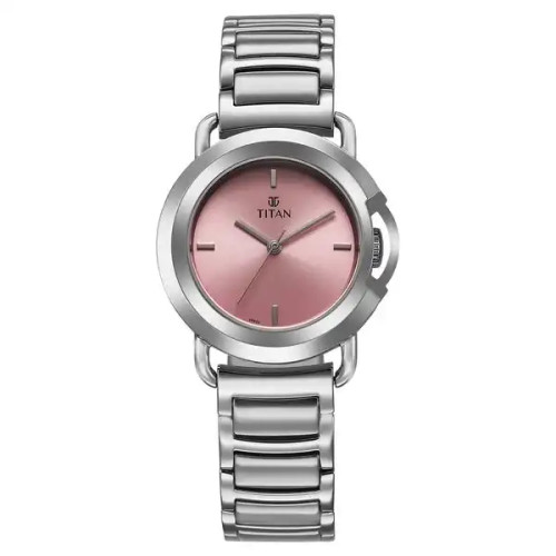 Titan Workmode Quartz Analog Pink Dial Watch For Women 95324SM01