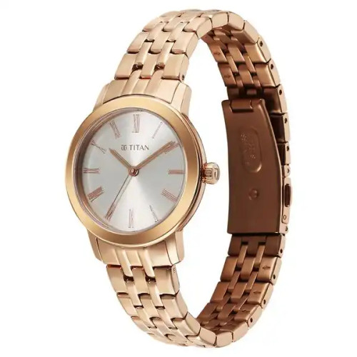 Titan Workmode Quartz Analog Silver Sunray Dial Watch For Women 95312WM01