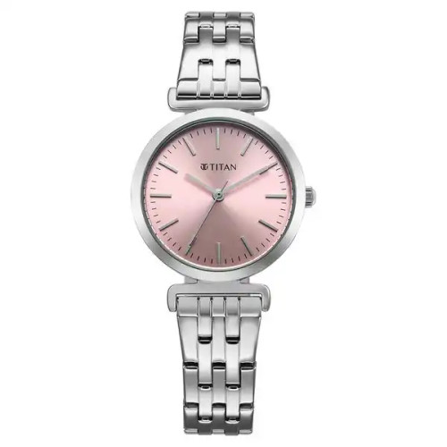 Titan Workmode Quartz Analog Pink Dial Watch For Women 95321SM01