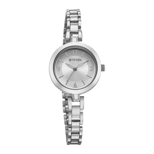 Titan Analog Silver Dial with Silver Stainless Steel Watch For Women 2598SM07