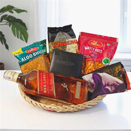 Premium Gift Hamper with Johnnie Walker And Treats NKS-905