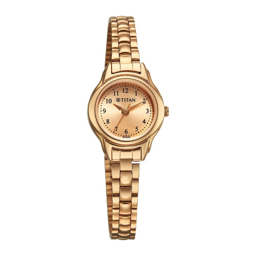 Titan Analog Rose Gold Dial with Rose Gold Stainless Steel Watch 2401WM01