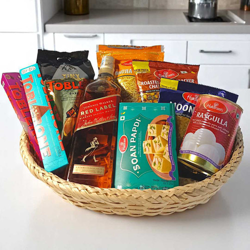 Whisky Hamper with Chocolates And Snacks NKS-908