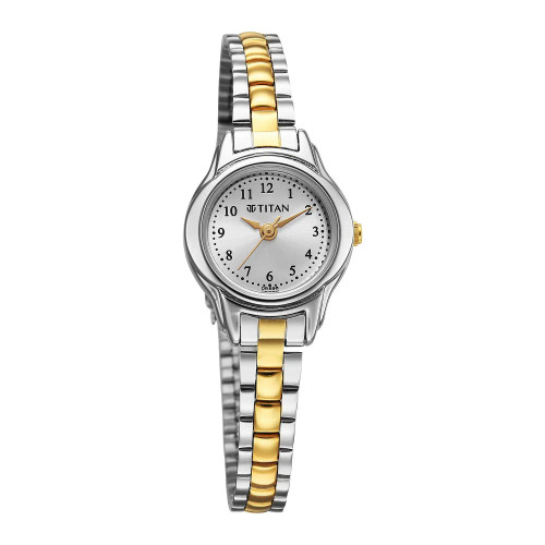 Titan Women's Watch Analog Silver Dial with Two-Toned Stainless Steel 2401BM02