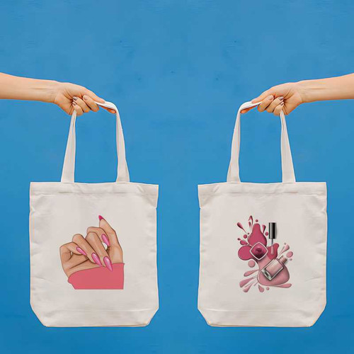 Stylish Off-White Tote Bag for Nail Art Lover TOT-8
