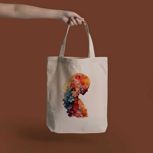 Off-White Medium Tote Bag with Floral Women’s Design TOT-7