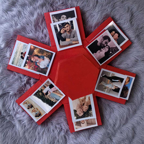 Fresh Roses And Photo Memory Explosion Box NKS-921