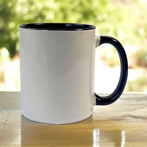 Personalized White Ceramic Mug with Black Handle CM-03