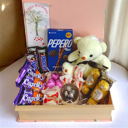 Magical Birthday Surprise Box with Chocolates, Teddy & Crystal Ball JNK-3960