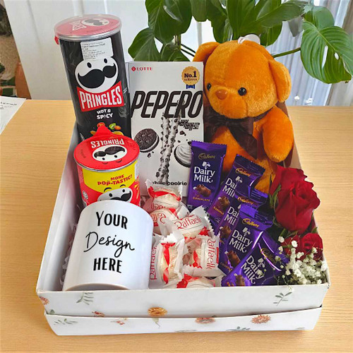 Love Treats Gift Box with Personalized Mug & Teddy JNK-3964