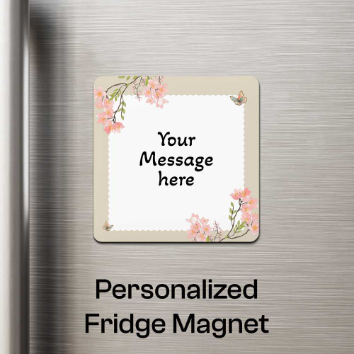 Floral Design Fridge Magnet With Customizable Message AR-39