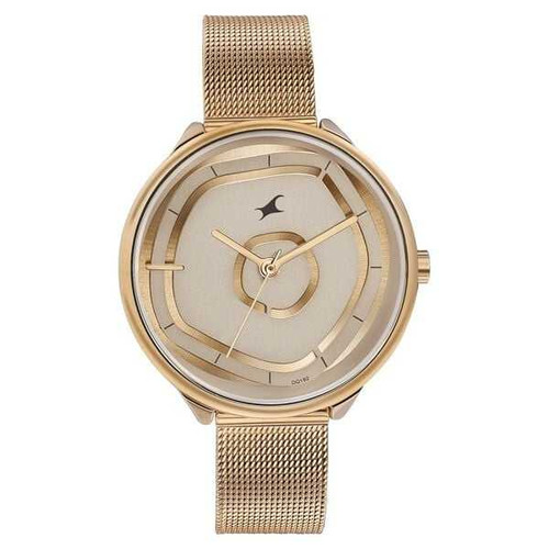 Fastrack Stunners Quartz Multifunction Rose Gold Dial Watch For Women 6303WM01
