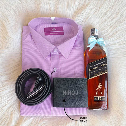 Gentleman’s Gift Set with Whisky & Shirt (XL) JNK-3999