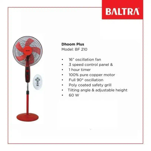 BALTRA BF 210 STAND FAN DHOOM PLUS WITH REMOTE 19308