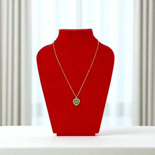 Stunning Green Stone Heart Shaped Locket JL-51