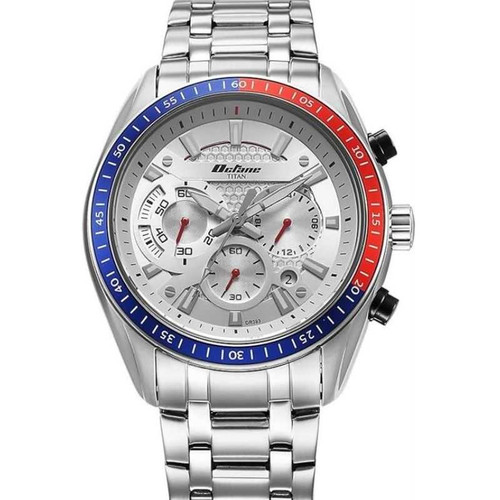 Titan Octane Men's White Dial Chronograph Watch 90077KM07