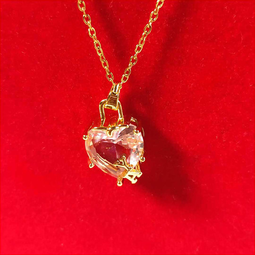 White Stone Heart Pendant with Initials A & Y JL-65